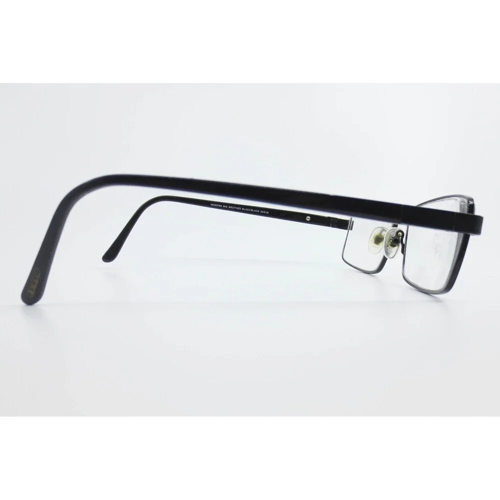 Modern Big Brother Black Rectangular Eyeglass Frames 55-18-145 BMEC Mens Eyewear